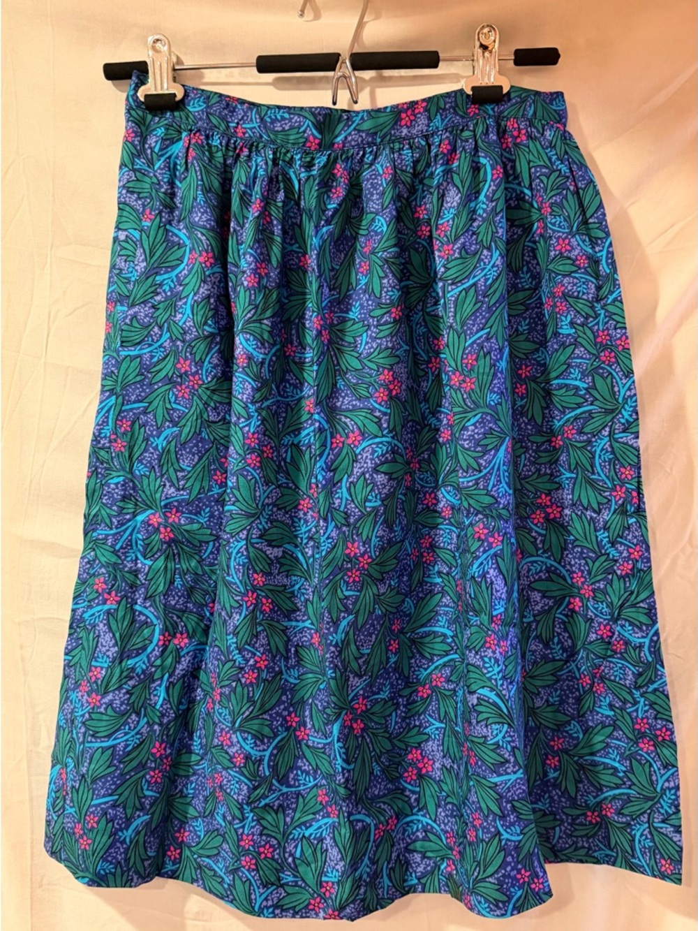 Vintage Blue Bankers Club Floral A-Line Women's Skirt
